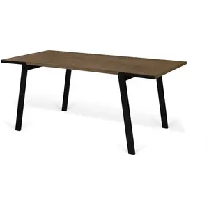 TEMAHOME Table à manger 180x91x75 cm décor noyer vernis et métal noir - DRIFTVendu parcamif