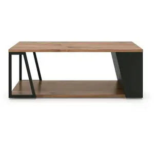 Comparateur de prix : Temahome Table Basse Albi Placage Noyer Et Noir Laqué - Temahome
