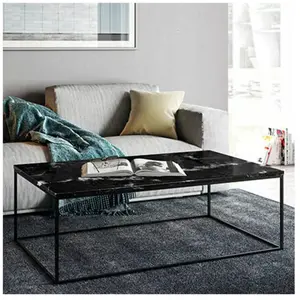 TemaHome Table basse avec plateau en marbre noir et piètement noir - lydiaVendu pararchiproducts