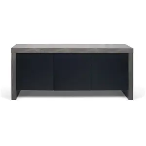 Temahome Buffet Kobe Béton Et Noir 3 Portes 188 X 45 - TemahomeVendu pararchiproducts