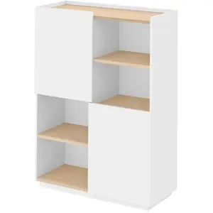 TEMAHOME Buffet blanc et chêne clair H147