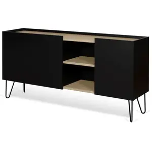 Temahome Buffet Nina Chêne Clair Et Noir 180 X 42 - TemahomeVendu pararchiproducts