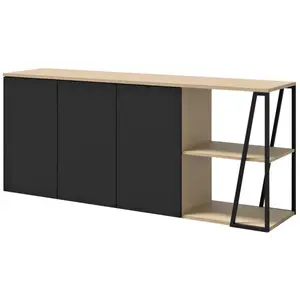 Comparateur de prix : Temahome Buffet chêne clair et noir H81