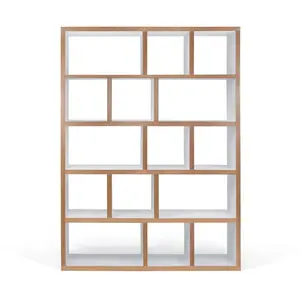 TEMAHOME Etagère 5 niveaux 150x34x198 cm décor blanc mat et chêne - poppyVendu parcamif