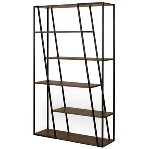 Temahome Bibliothèque Albi Placage Noyer Et Métal Noir - Temahome