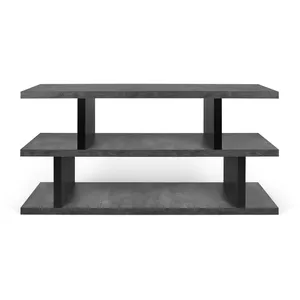 TEMAHOME Bibliothèque basse STEP Béton et Noir 163 X 36Vendu paramazon