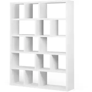 TEMAHOME Etagère 5 niveaux 150x34x198 cm décor blanc mat - poppyVendu parcamif