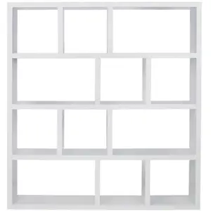 Maisonetstyles Etagère 4 Niveaux 150x34x159 Cm Décor Blanc Mat - Poppy