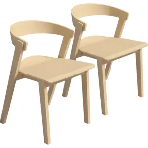 TEMAHOME Lot de 2 chaises bois massif Teva  Bois