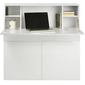 TEMAHOME Bureau 1 tiroir effet bois blanc laquéVendu parcamif