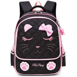 Cartable Fille Primaire, Sac à Dos Scolaire pour Enfants (Chat Noir)Vendu parcdiscount