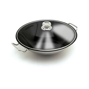 Artame wok inox + couvercle verre 36cm - 32854 pas cher