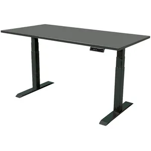 VIVOL Bureau électrique 160x80cm - Moteur double - Noir/Anthracite pas cher