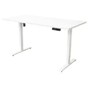 Vivol Bureau électrique réglable 160x80 cm - Moteur simple - Blanc pas cher
