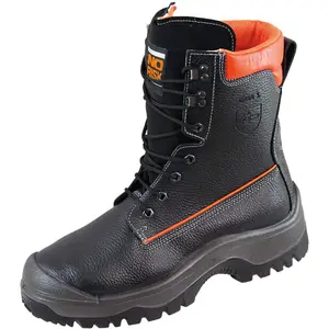 Comparateur de prix : Botte de sécurité forestière NoRisk Taille 43 noir/orange cuir bovin S3 EN ISO 20345 / EN ISO 17249