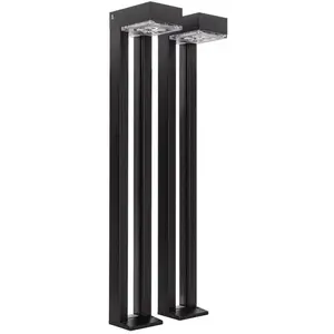 Comparateur de prix : Lot de 2 bornes de jardin Eclairage LED Solaire Extérieur 100 Lm Auton...