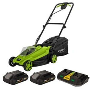 VITO Tondeuse à gazon sans fil 20V 2 Batteries 2.0Ah Chargeur double Largeu... pas cher