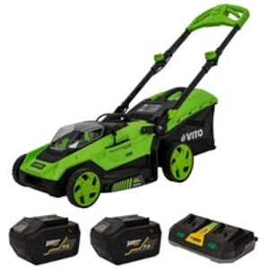 Comparateur de prix : Tondeuse à gazon sans fil 40V 2 batteries 6.0Ah + Chargeur double Mote...