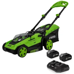 Comparateur de prix : Tondeuse à Gazon Sans Fil 40V Pelouses jusqu'à 600m2 - 2 Batteries lit...