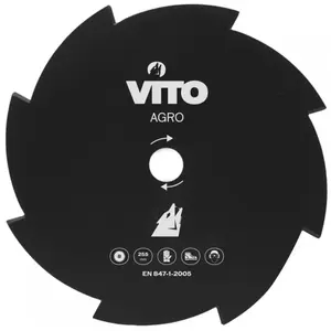 Comparateur de prix : Lame de Coupe pour Débroussailleuse 8 Dents Ø255mm Alesage 25.4 VITO
