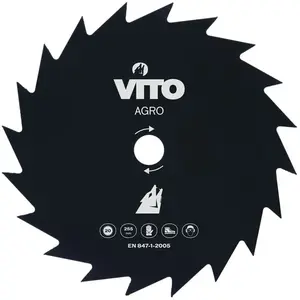 Comparateur de prix : VITO Lame de coupe pour débroussailleuse 20 dents Diam 255mm Alesage 25.4