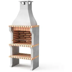 Barbecue préfabriqué à bois et charbon de bois Modèle Alcoa xl (Gris, Orange - 505 x 86,5 x 58 cm) ref : 3413/4 - MovelarVendu paramazon
