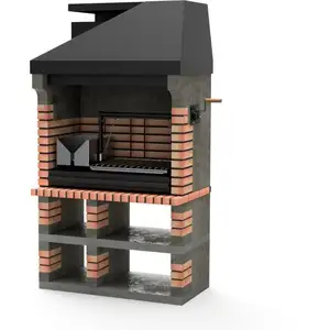 Movelar - Barbecue préfabriqué à bois et charbon de bois Modèle Pan America Plus xl (Gris, Orange - 850 x 120 x 70 cm) ref : 3550/1Vendu paramazon