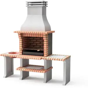 Movelar - Barbecue préfabriqué à bois et à charbon de bois Modèle New ... pas cher