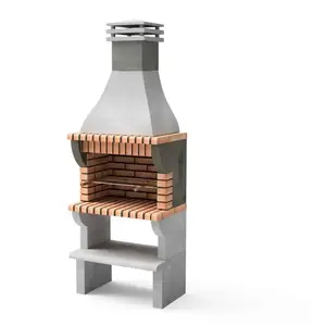 Barbecue préfabriqué à bois et charbon de bois Modèle Maipu xl (Gris, ...Vendu paramazon
