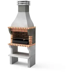 Barbecue préfabriqué à bois et charbon de bois Modèle Maipu xl (Gris, ...Vendu paramazon