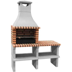 MAESTRO FERRETERO Barbecue préfabriqué à bois et charbon de bois Modèle Sines xl (Gris, Orange - 535 x 144 x 58 cm) ref : 3530/3 - MovelarVendu paramazon
