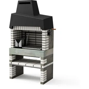 Maestro Ferretero - movelar - Barbecue préfabriqué à bois et charbon de bois Modèle California Plus xl (Gris Blanc - 935 x 110 x 64 cm) ref : M00061Vendu paramazon