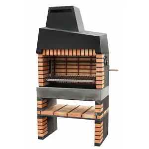 MOVELAR Barbecue préfabriqué à bois et charbon de bois Modèle Californ... pas cher