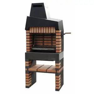 Maestro Ferretero - movelar - Barbecue préfabriqué à bois et charbon de bois Modèle California Plus Full Grill (Gris, Orange - 480 x 86,5 x 58 cm)Vendu paramazon