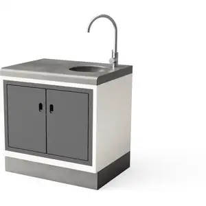 Module kitaway avec évier et double porte pour Barbecue en Béton Préfa... pas cher