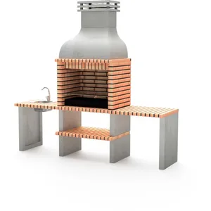 Movelar - Barbecue préfabriqué à bois et charbon de bois Modèle Altea ... pas cher