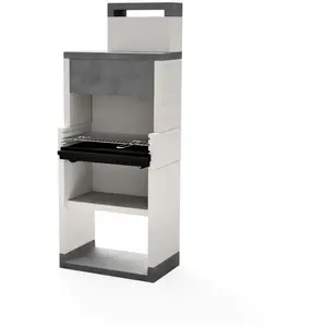 Tuozi - Barbecue à Charbon Modèle venit flex plus hotte [f] (Gris/Blanc - 78 x 47 x 197 cm)Vendu paramazon