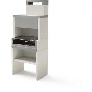 Maestro Ferretero - tuozi - Barbecue de Construction à Bois et Charbon Modèle venit flex plus hotte (inox) (Gris/Blanc - 78 x 47 x 185 cm)Vendu paramazon