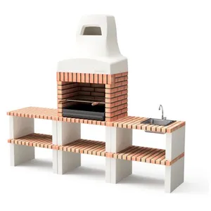 Movelar - Barbecue préfabriqué à bois et charbon de bois Modèle pack 1... pas cher