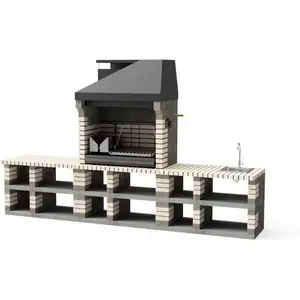 MOVELAR - Barbecue préfabriqué à bois et charbon de bois Modèle PACK 1...Vendu paramazon