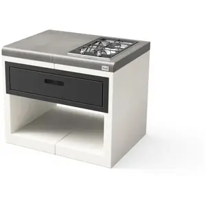 Module de support sud Gaz pour Barbecue en Béton Préfabriqué (Blanc, G...Vendu paramazon