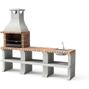 MOVELAR - Barbecue préfabriqué à bois et charbon de bois Modèle PACK 3...Vendu paramazon
