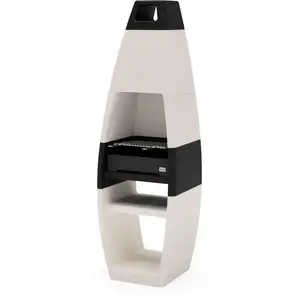 Maestro Ferretero - tuozi - Barbecue de chantier à bois et charbon de bois Modèle ego complete (Noir blanc - 60 x 47 x 195 cm)Vendu paramazon