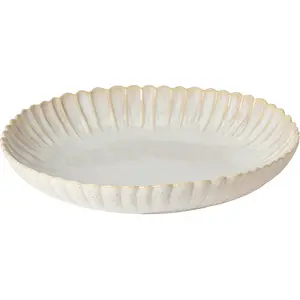 Assiette creuse en grès beige sable 29 cm Mallorca - Costa Nova pas cher