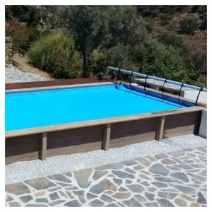 Piscine béton aspect bois en kit rectangle " Naturalis " - 7.5 x 3.24... pas cher