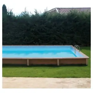 Piscine béton aspect bois en kit rectangle " Naturalis " - 6.09 x 3.2... pas cher