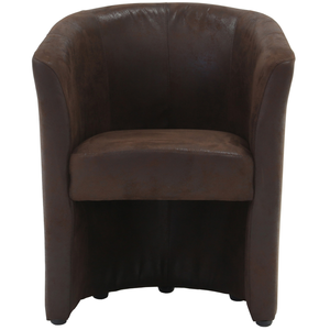 Fauteuil fixe NAOMI coloris marron foncé vintage pas cher