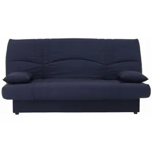 Comparateur de prix : DREAM Banquette clic clac 3 places - Tissu bleu fonce - Slyle contemporain - L 190 x P 92 cm