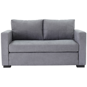 Canapé droit convertible 2 places TOMMY coloris gris pas cher