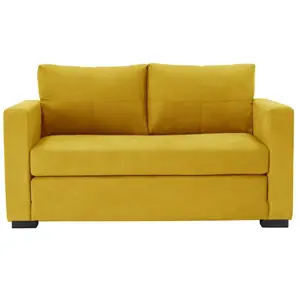 Canapé droit convertible 2 places TOMMY coloris jaune pas cher